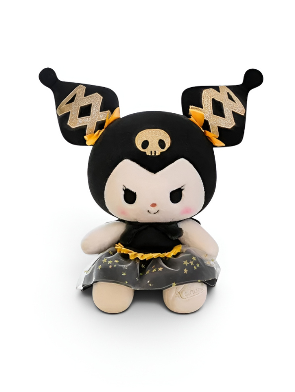 10-Inch Kuromi Plush Doll – Gothic Lolita Soft Stuffed Toy with Star Tutu Dress ST16648.
