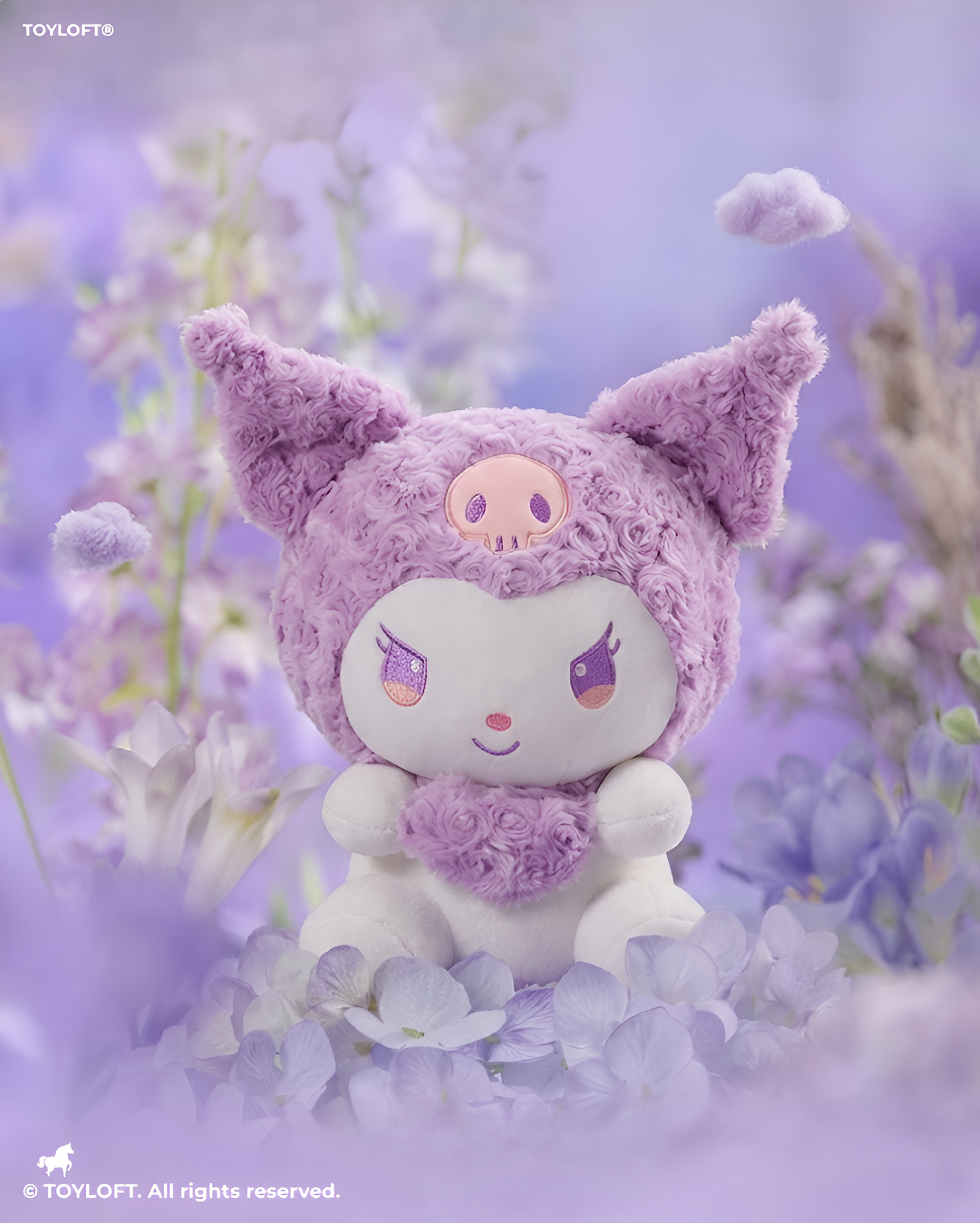 10-Inch Kuromi Plush Toy with Purple Heart Lavender ST15435.