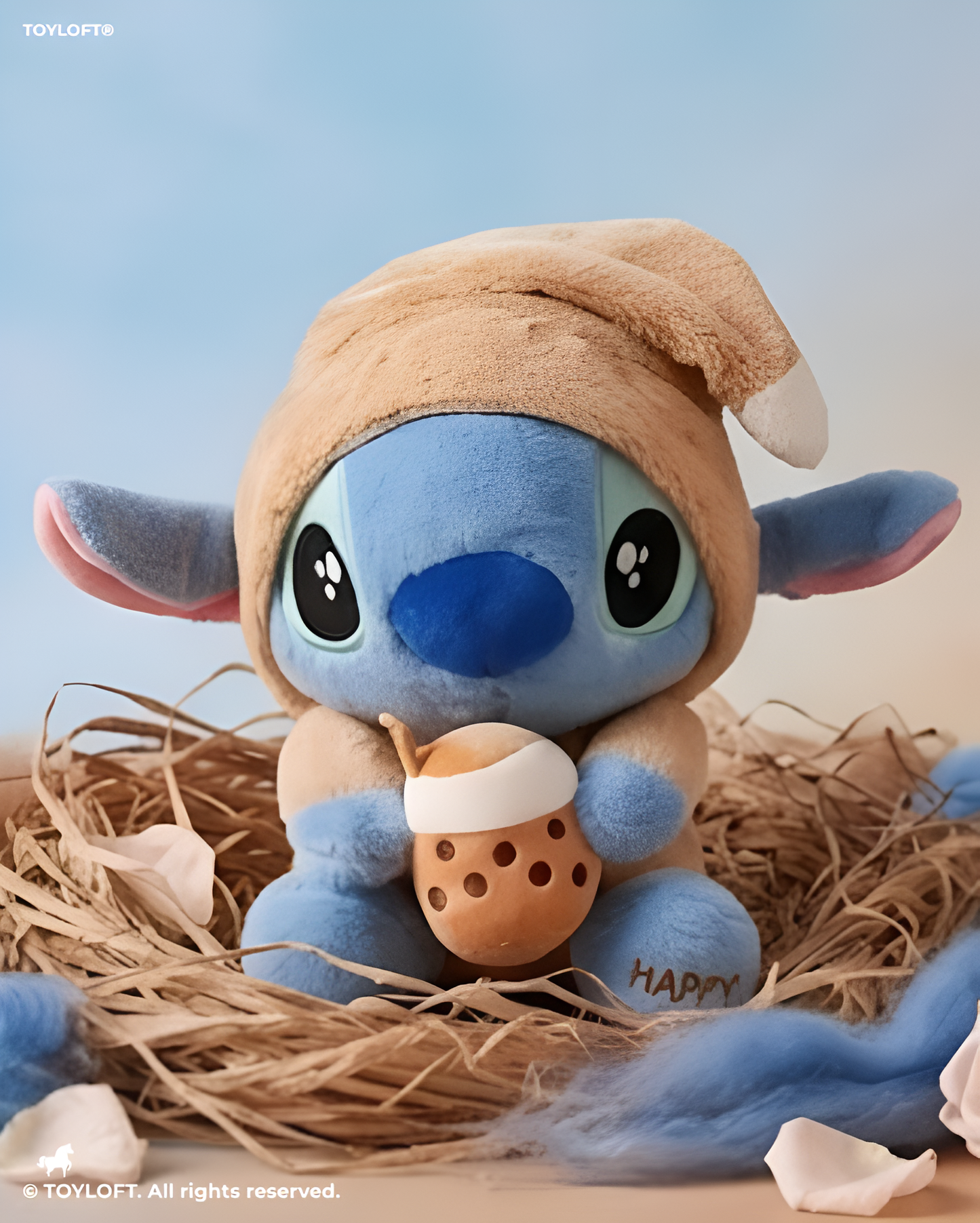 10-Inch Stitch Plush Toy with Boba Tea & Nightcap ST15981.