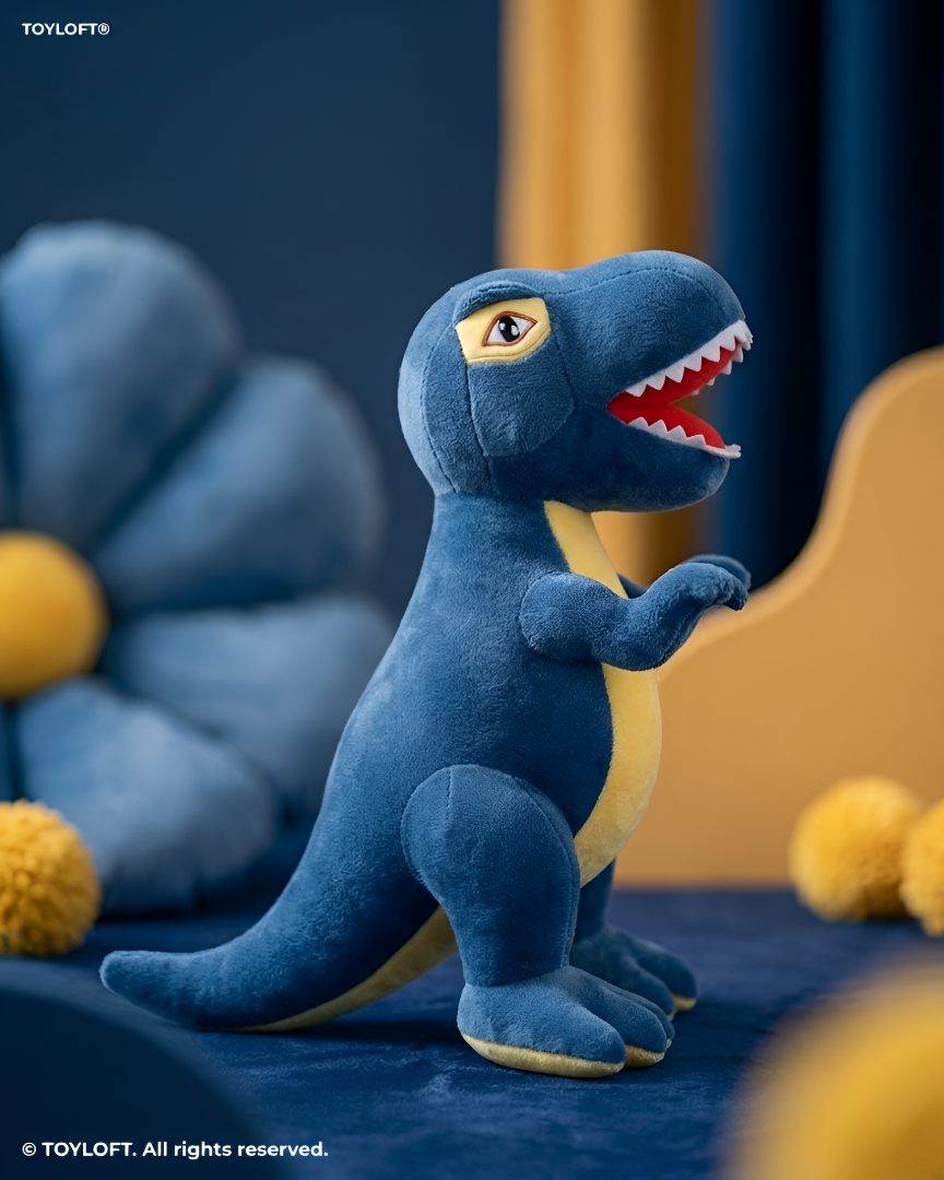 10 Inch T-Rex Dinosaur Soft Toy – Cute Stuffed Animal Plushie Blue T14196.