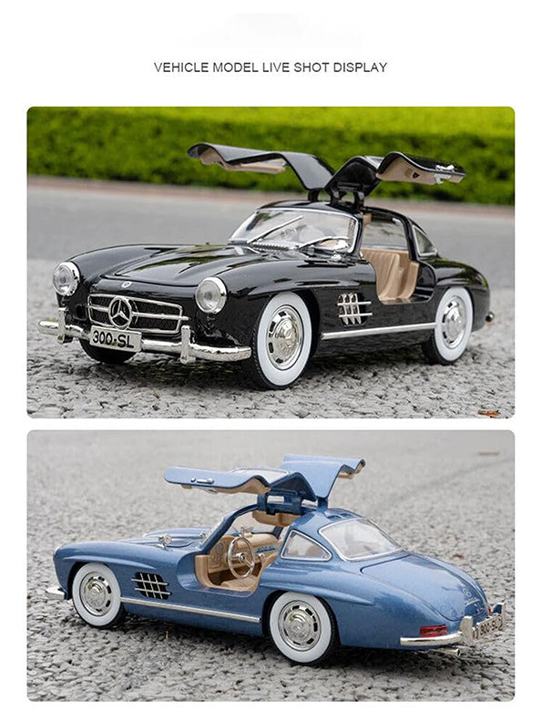 Mercedes Benz 300 SL Gullwing Metal Diecast Car Scale 1:24 - Blue (TV-S-24) - Toyloft
