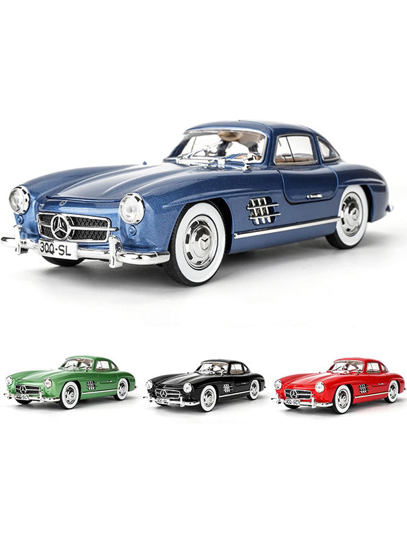 Mercedes Benz 300 SL Gullwing Metal Diecast Car Scale 1:24 - Blue (TV-S-24) - Toyloft
