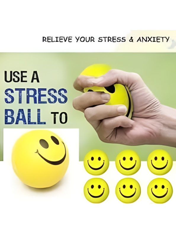 12-Pack Yellow Smiley Face Stress Relief Foam Balls (2-Inch) – Soft Squeeze PU Sensory Balls LMI8691