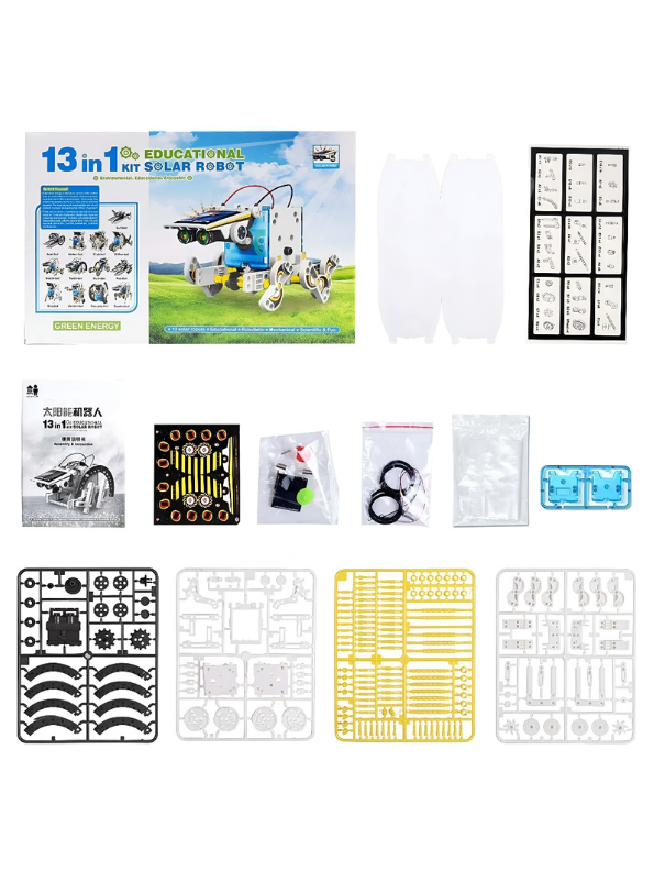 13-in-1 DIY STEM Solar Robot Kit – Battery-Free Educational Science Building Toy for Kids TV632