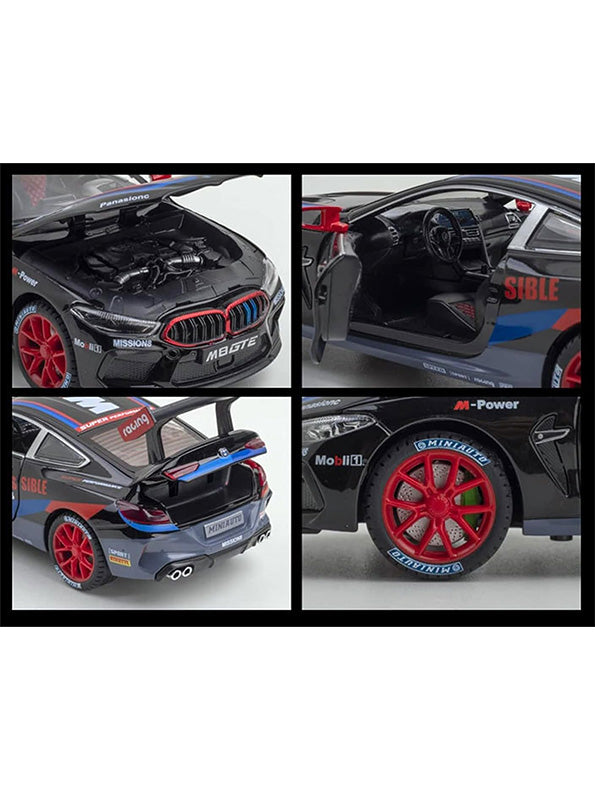 BMW M8 Gt3 Model Metal Diecast Car Scale 1:32 - Black (MS-S-24) - Toyloft