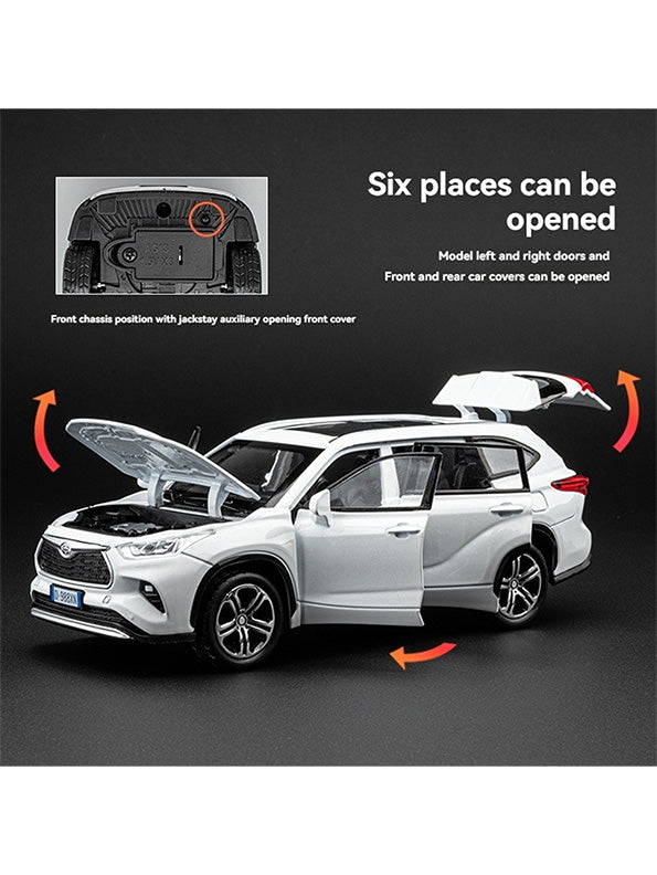 Toyota Highlander Model Metal Diecast Car 1:24 Scale - White (TV-S-24) - Toyloft