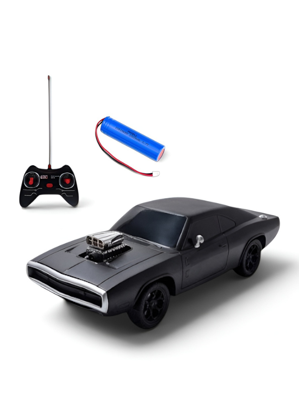 1970 Charger R/T Remote Control Car – Matte Black 1:16 Scale RC Muscle Car Toy