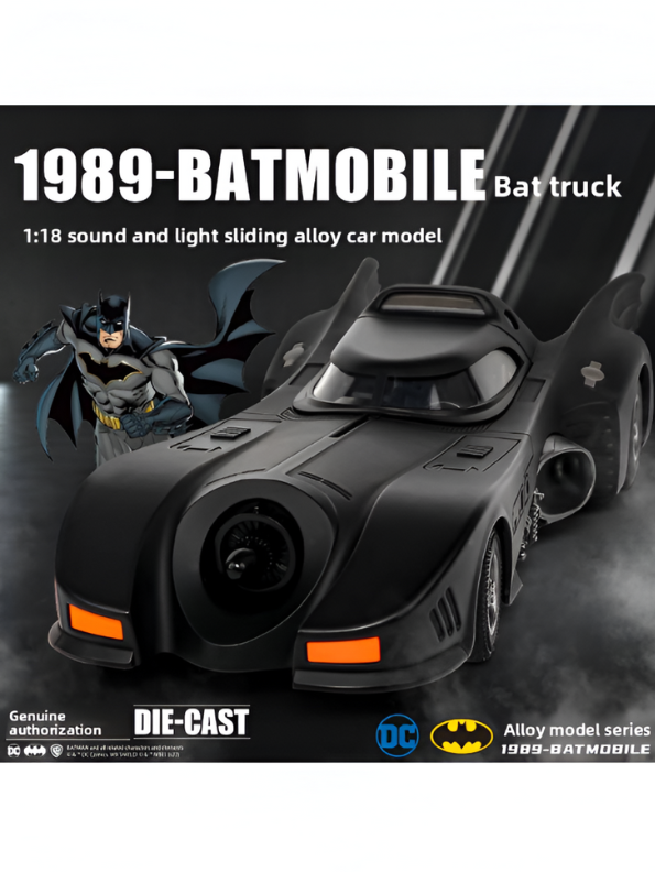 1989 Batmobile Diecast Car Scale 1:24 Alloy Collectible – Classic Batman Vehicle Model - Free Car Inside - NX16090.