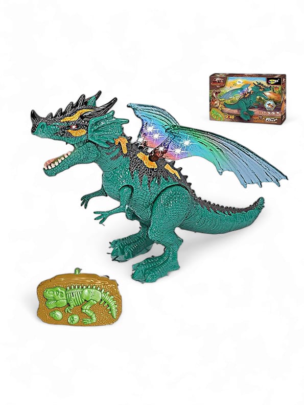Dinosaur Toy Remote Control Dinosaur For Kids - Green (L-102) - Toyloft