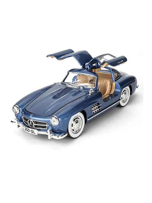 Mercedes Benz 300 SL Gullwing Metal Diecast Car Scale 1:24 - Blue (TV-S-24) - Toyloft