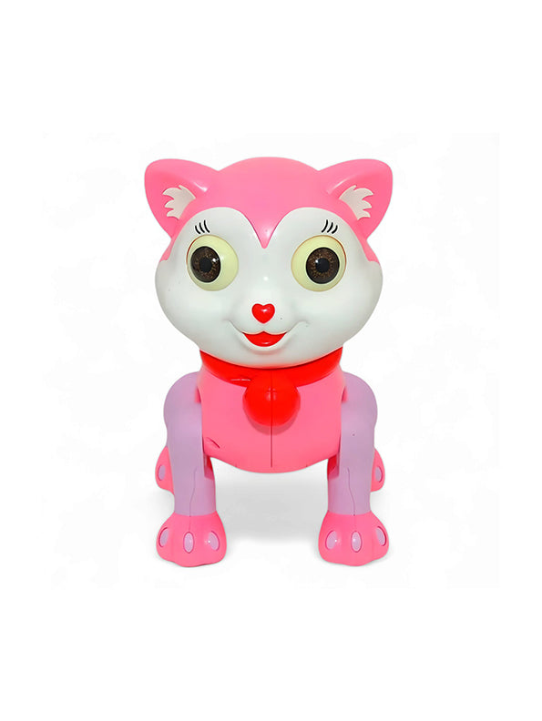 Walking and Singing Cat Toy With Blinking Eyes Pink (L-87) – Toyloft