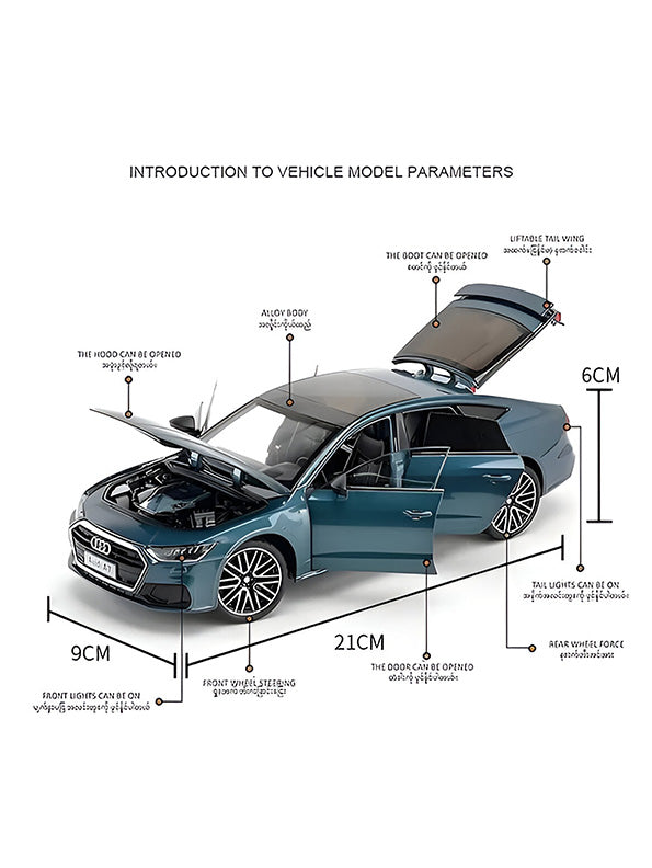 Audi A7 1:24 Scale Diecast Metal Model Car – Blue (MD-N-24)