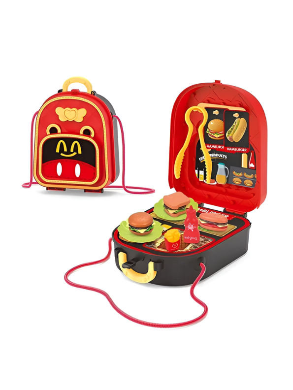 2-in-1 Kids Burger Shop Play Set Backpack TV160.