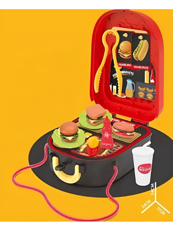 2-in-1 Kids Burger Shop Play Set Backpack TV160.