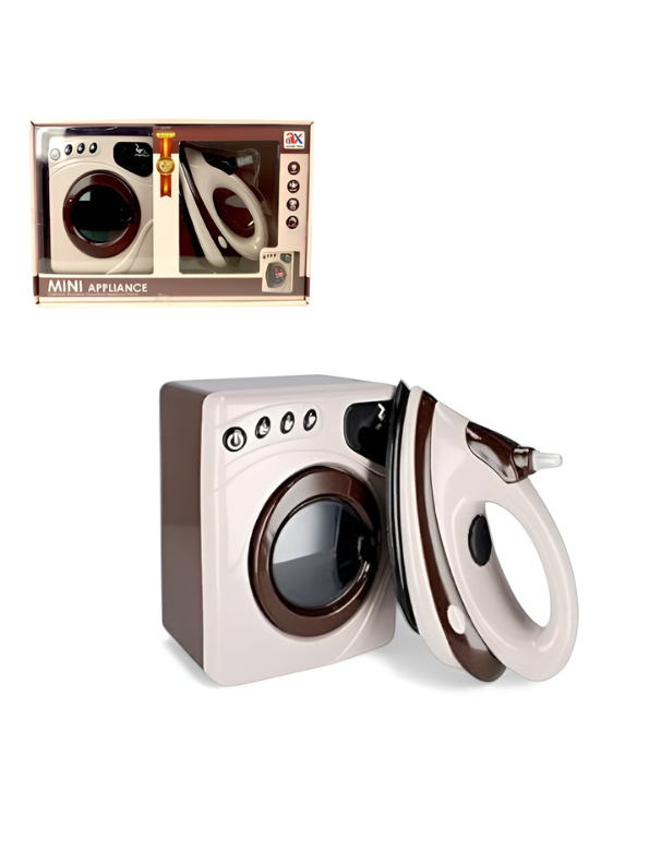 2-in-1 Kids Washing Machine & Iron Toy Set with Lights & Sound TV1564.