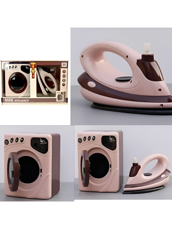 2-in-1 Kids Washing Machine & Iron Toy Set with Lights & Sound TV1564.