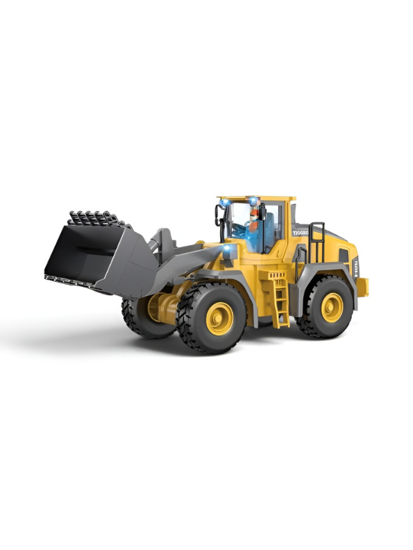 2.4GHz Remote Control Bulldozer Toy, 9-Channel RC Front Loader Construction Vehicle Rechargable Battery Electric Toy TV7210
