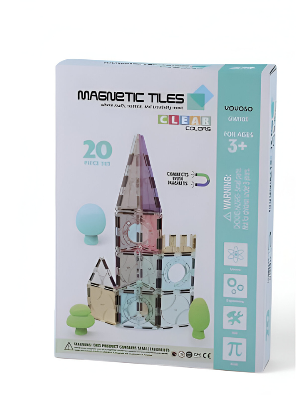20 Pcs Magnetic Tiles Building Blocks For Kids (NX-N-24) - Educational STEM Toy for Creative Play
