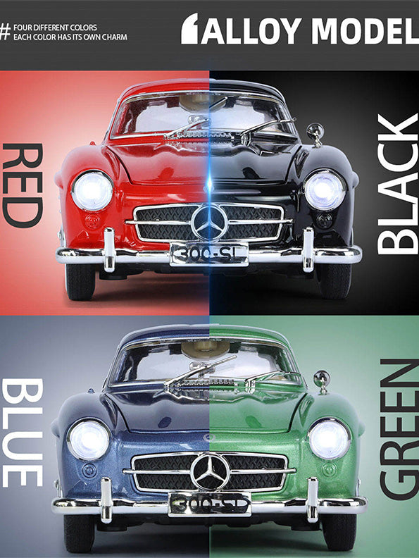Mercedes Benz 300 SL Gullwing Metal Diecast Car Scale 1:24 - Green (TV-S-24) - Toyloft