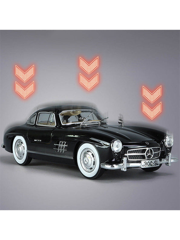 Mercedes Benz 300 SL Gullwing Metal Diecast Car Scale 1:24 - Black (TV-S-24) - Toyloft