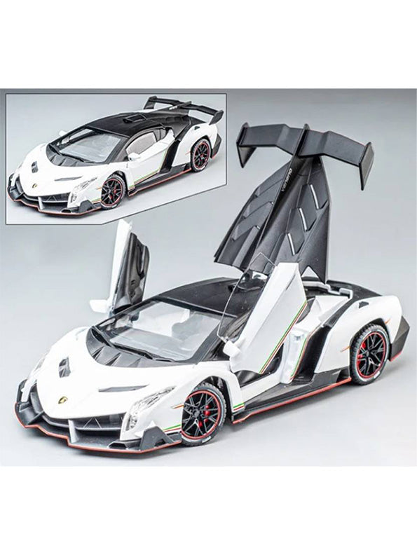 Lamborghini Veneno Metal Diecast Car Big Size -Scale 1:24 - White (TV-AG-24) - Toyloft