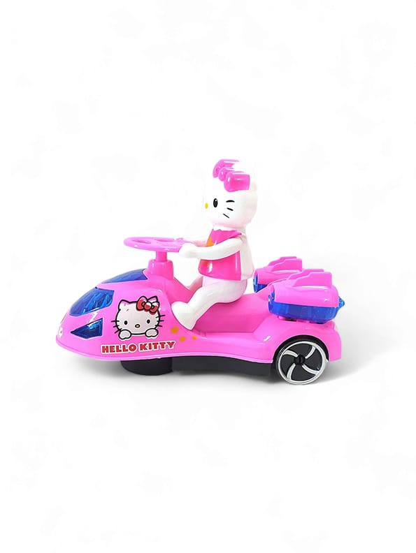 Kitty Car For Kids With 3D Light & Sound - Pink (L-62) - Toyloft