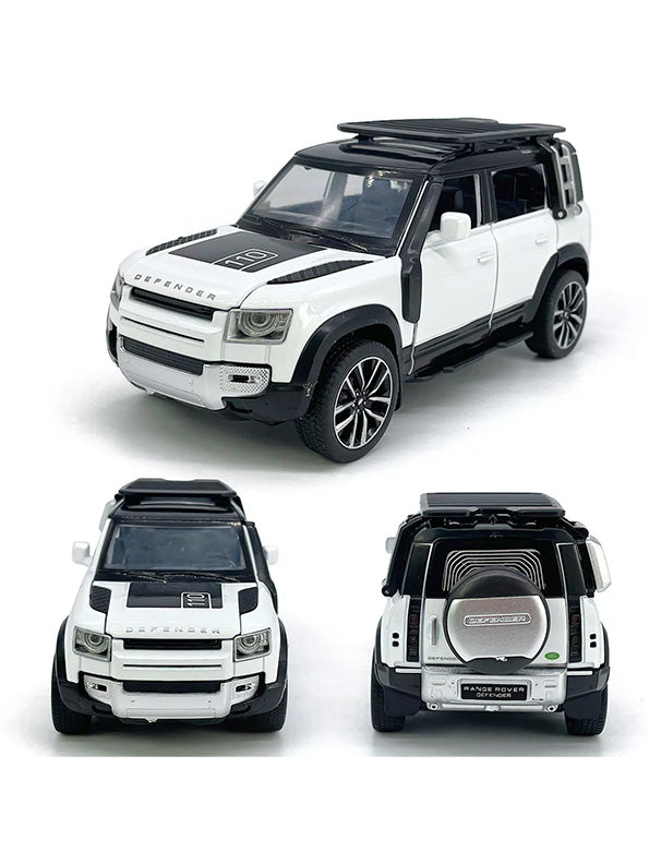 Land Rover Defender Metal Diecast Car - White - Scale 1:32 - Toyloft