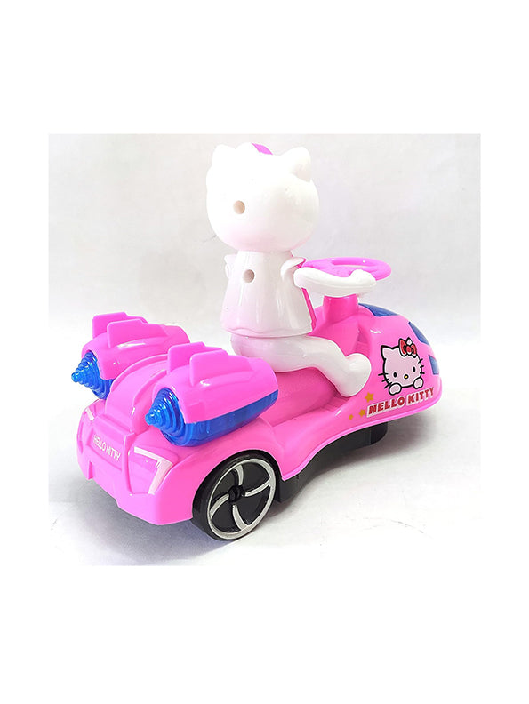 Kitty Speed Car Toy For Kids With 3D Light & Sound - Pink (L-62) - Toyloft