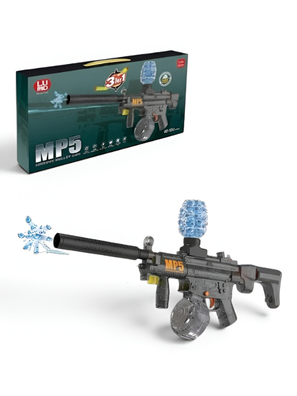 MP5 3-in-1 Gel Splatter & Soft Foam Dart Launcher Toy Set with Suppressor Attachment & Water Mist Feature | LMI16867