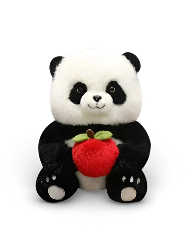 35cm Giant Panda Plush Toy Holding Red Apple - Soft Stuffed Animal ST16295.