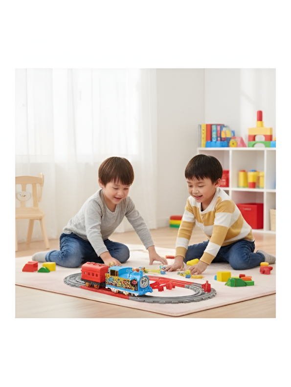 360° Electric Toy Train Set – Splicing Tracks, Trees & Accessories – Educational Battery Operated Construction Toy LMI14906.