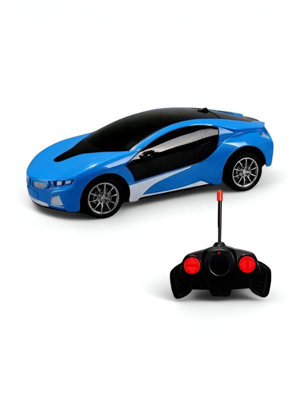 1:22 Scale Rechargeable RC Racing Car – High-Speed Remote Control Sports Car with LED Lights and USB Charging (Blue) LMI7699.
