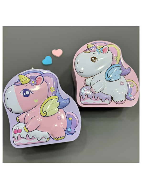 3D Unicorn Piggy Bank – Metal Money Box with Lock & Key, Secure Savings Bank NOVGBT-8212.