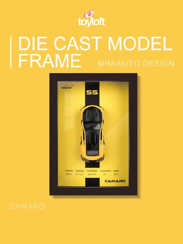 3D Car Frame: 1:32 Model Poster with Acrylic Glass & Frame