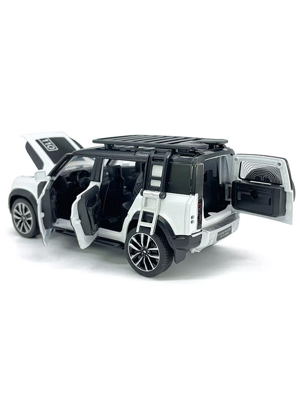 Land Rover Defender Metal Diecast Car - White - Scale 1:32 - Toyloft