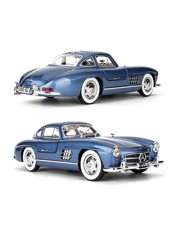 Mercedes Benz 300 SL Gullwing Metal Diecast Car Scale 1:24 - Blue (TV-S-24) - Toyloft
