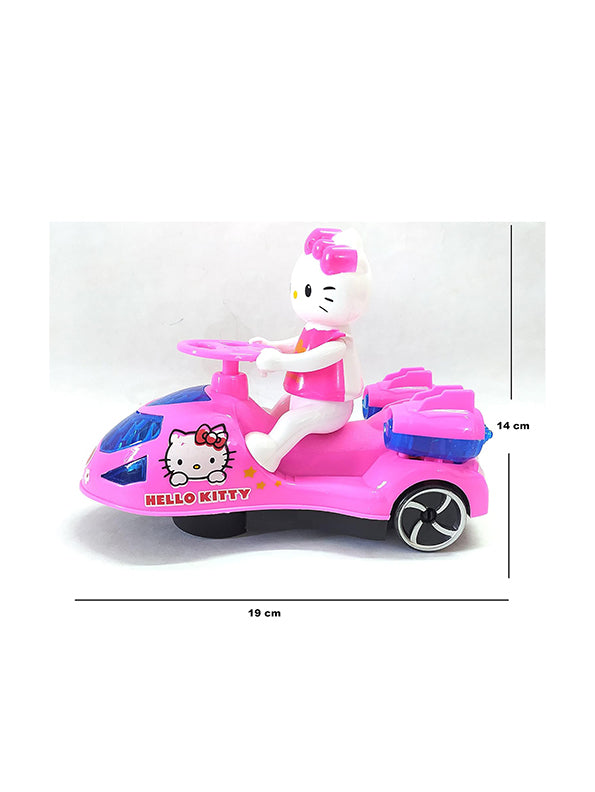 Kitty Speed Car Toy For Kids With 3D Light & Sound - Pink (L-62) - Toyloft