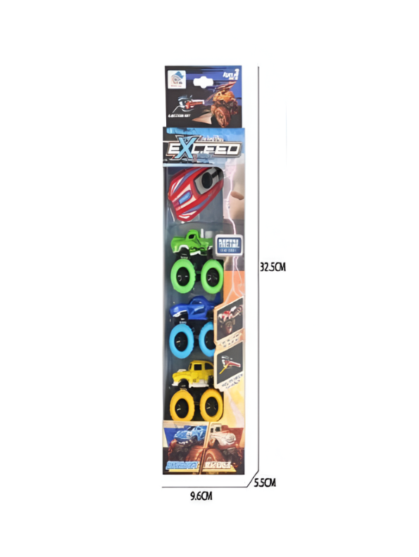 4-Pack Mini Diecast Monster Trucks with Inertia Drive TV6248.