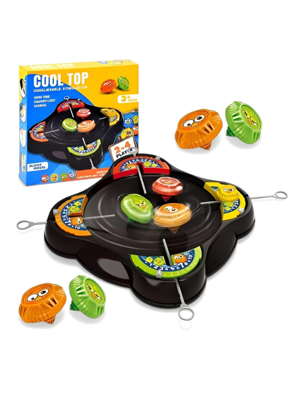 4-Player Spinning Top Battle Arena Game with Launcher & Scoring System TV2788.