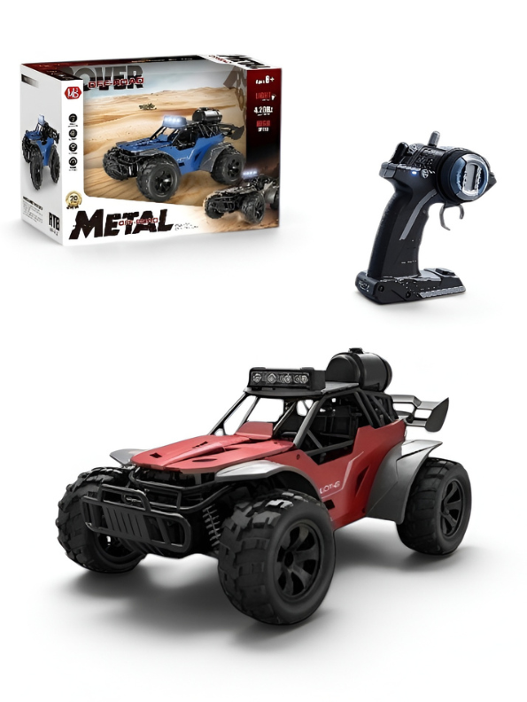 4-Wheel Drive High-Speed RC Desert Buggy Toy Car with LED Headlights & Pistol Grip Remote Controller LMI16727