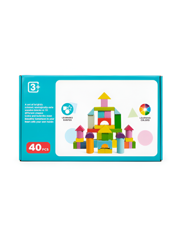 40-Piece Colorful Wooden Building Blocks Set TV7048.