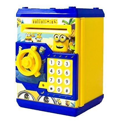 Minions Safe Lock Code Money Bank Piggy Bank Toy for Kids Electronic Lock - Toyloft