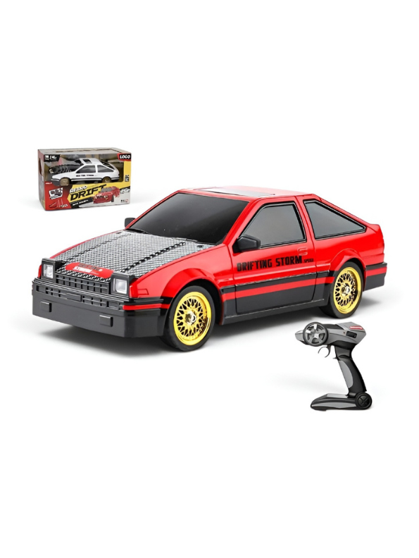 4WD RC Drift Car 1:16 Scale High-Speed Remote Control Racing Car 30+km/h with LED Lights, 2 Rechargeable Batteries & Interchangeable Tires TV4908