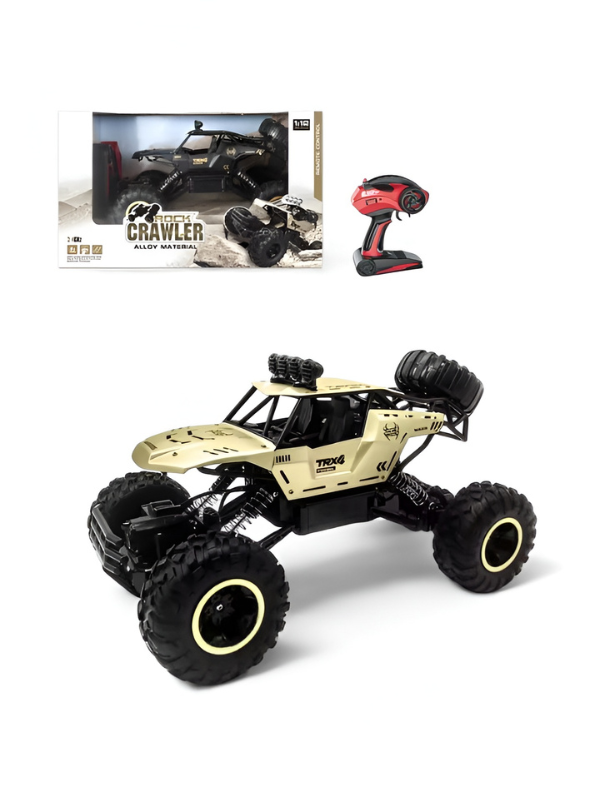 4WD RC Rock Crawler Monster Truck – Alloy Shell, 2.4GHz Off-Road Car Gold TV2221.
