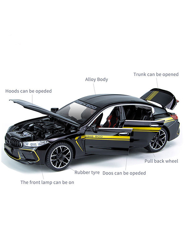 BMW M8 MH8 800 Model Diecast Car 1:24 Scale - Black (TV-S-24) - Toyloft
