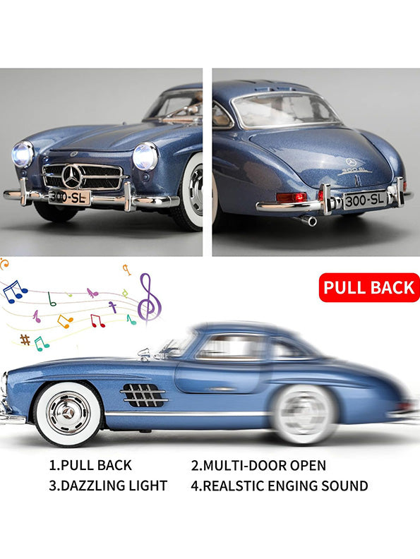 Mercedes Benz 300 SL Gullwing Metal Diecast Car Scale 1:24 - Blue (TV-S-24) - Toyloft