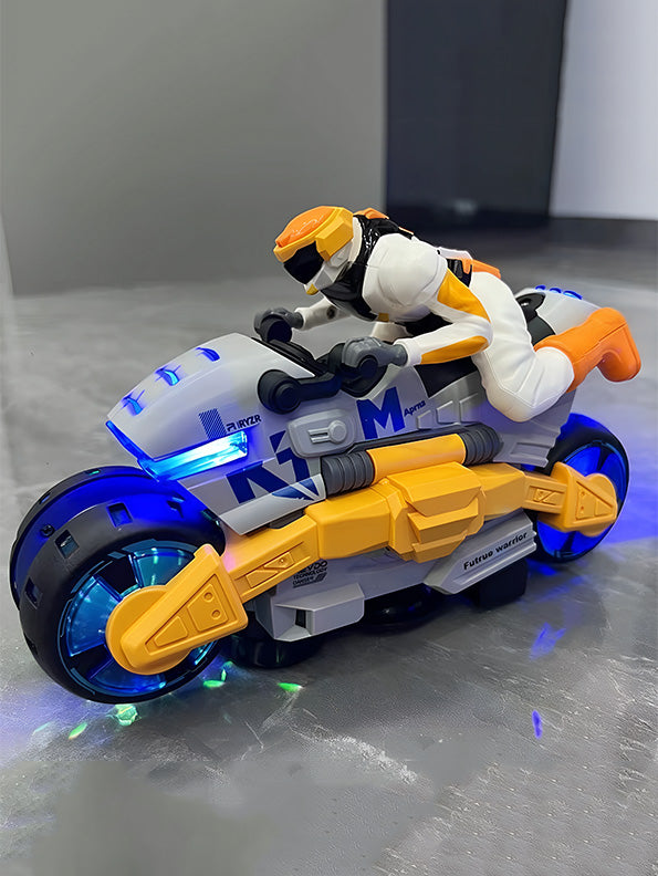 360 Degree Rotating Futuristic Stunt Bike Toy For Kids - Light & Sound - Durable - Toyloft