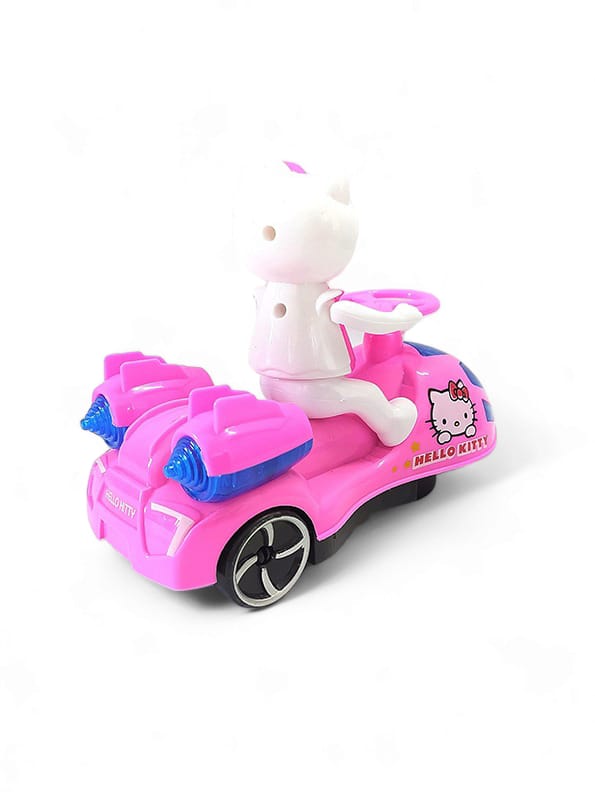 Kitty Car For Kids With 3D Light & Sound - Pink (L-62) - Toyloft