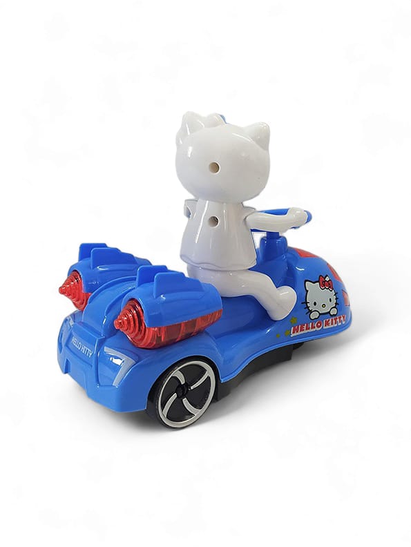 Kitty Car For Kids With 3D Light & Sound - Blue (L-62) - Toyloft
