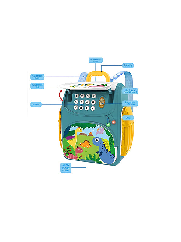 Musical Bunny School Bag Toy For Kids - Green (L-109) - Toyloft